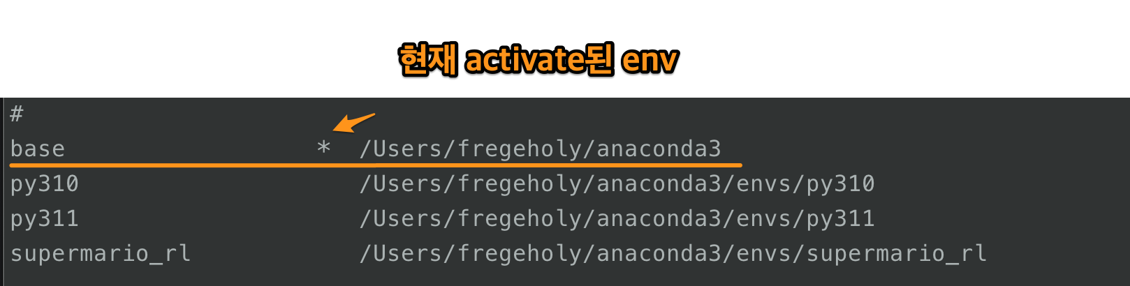 Figure 2: conda env list