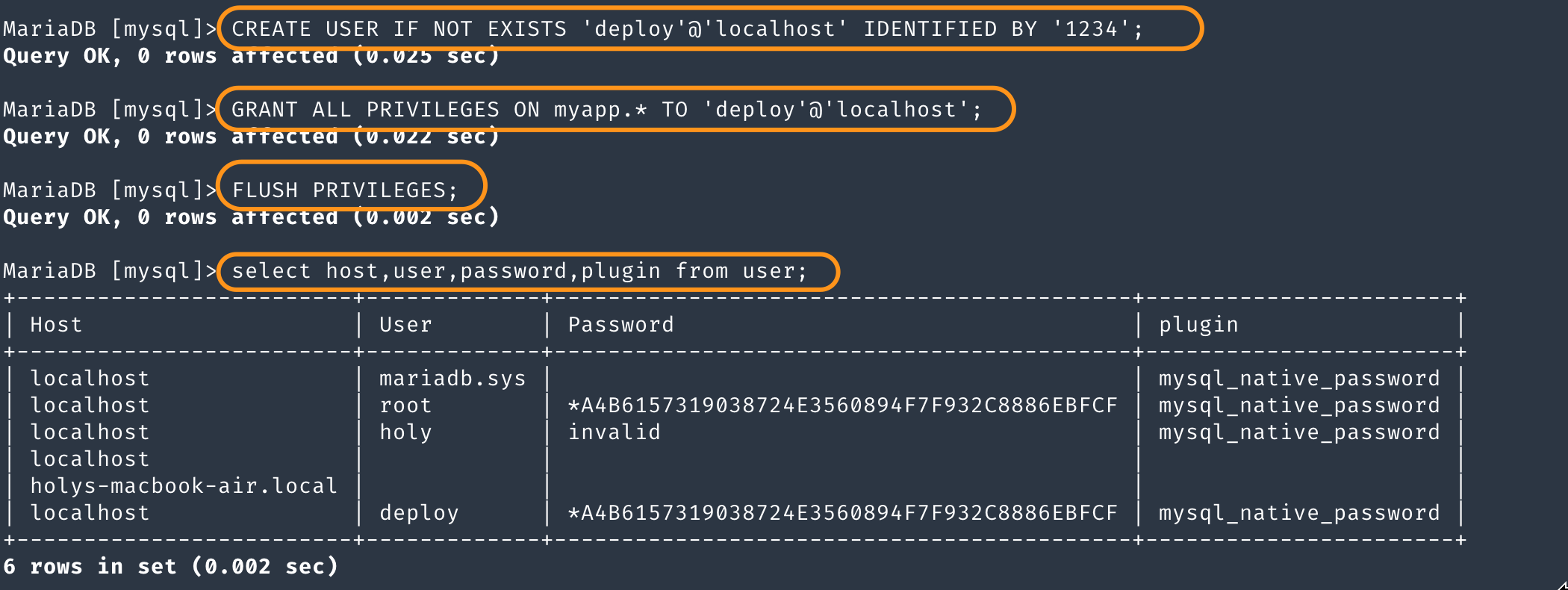 Figure 11: createuser
