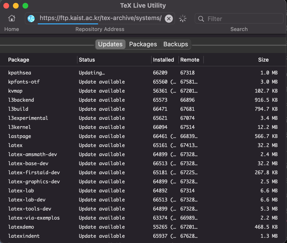 Figure 1: texlive-update